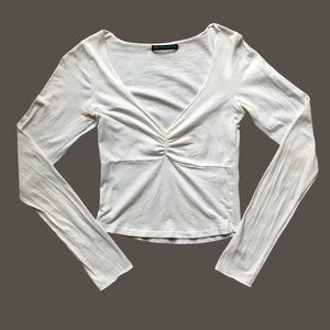 Brandy Melville White Long Sleeve Gina Top
